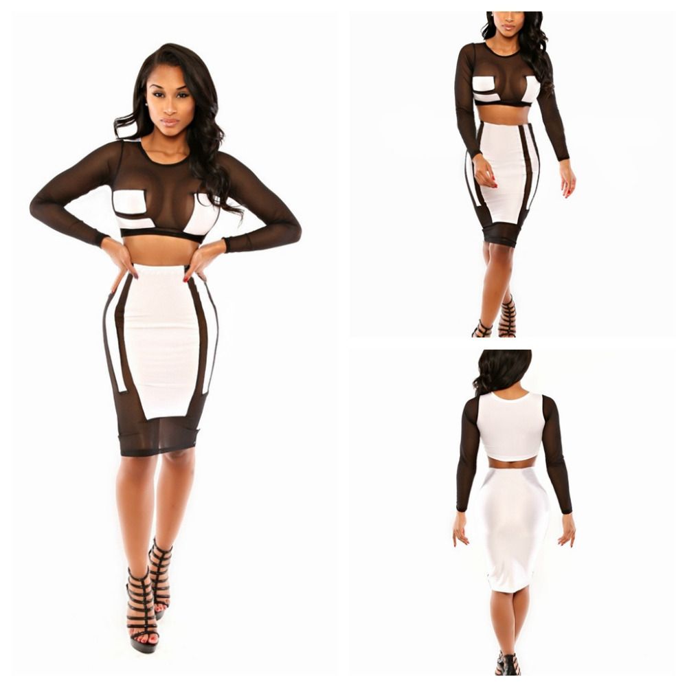 black and white club dress