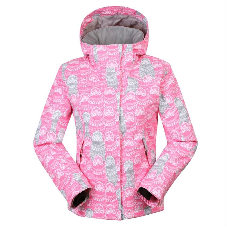 2017 2015 Girls Pink Floral Ski Jacket Waterproof Ski Coat ...