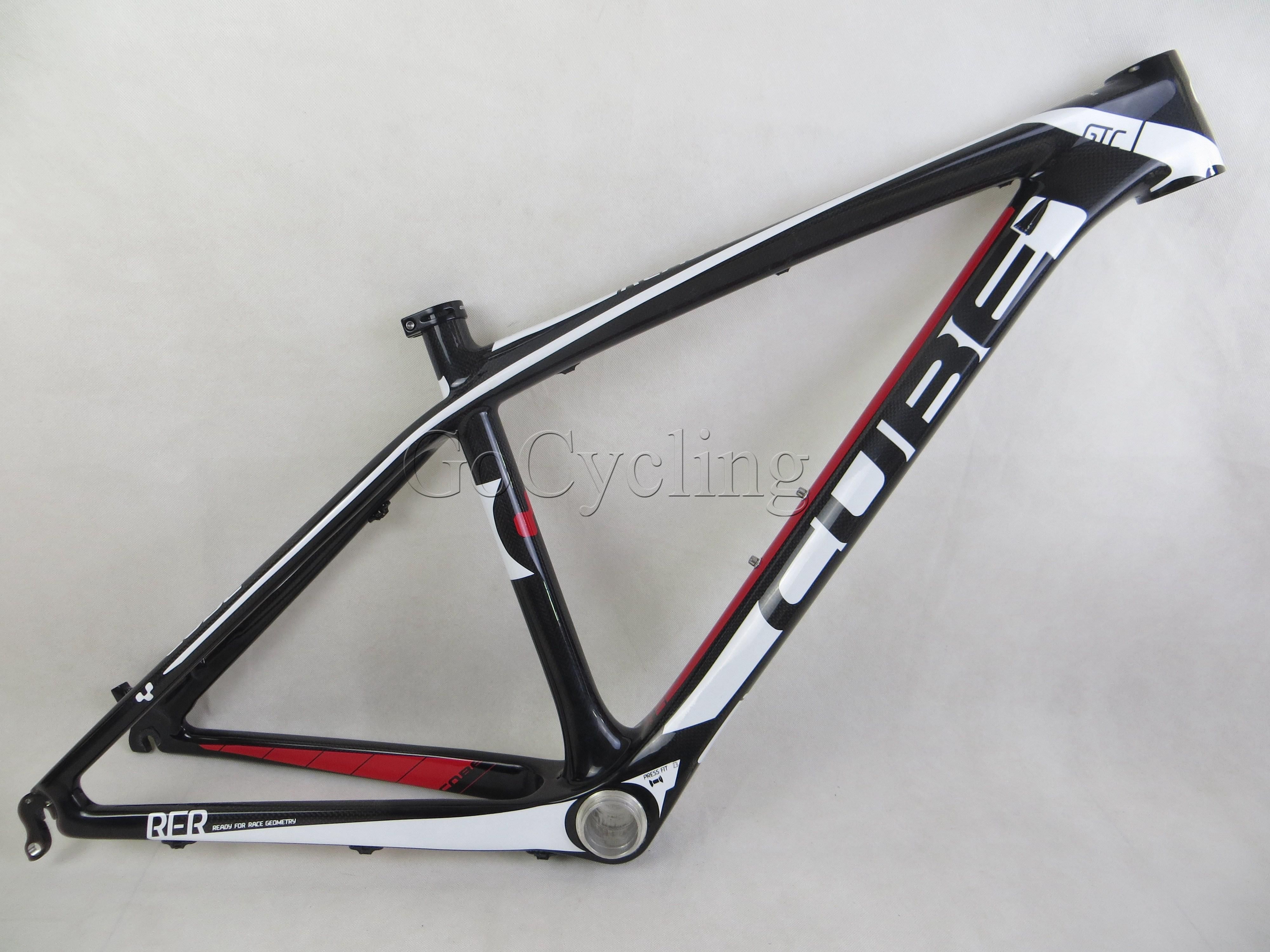 Cube 26er Glossy Black Red White Mountain Carbon Fiber Bike Frames MTB