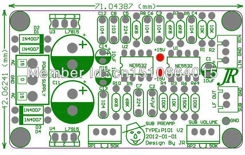 Mono Preamp Board Ne5532 Low Pass Filter Board Dedicated Subwoofer,Use