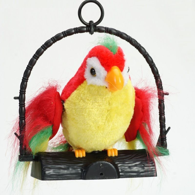 Kids Electronic Toys Plush Talking Parrot Can Repeat What You Say While