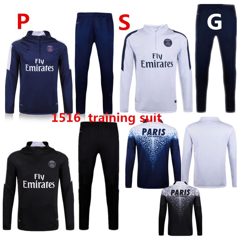 Best Quality The New 1516 Psg Tracksuits Survetement Football Clothes