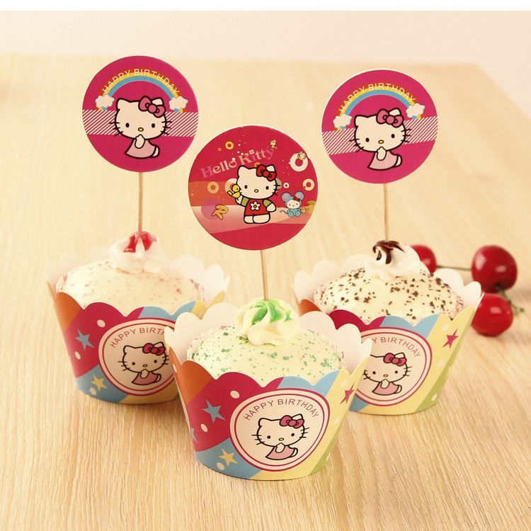 Hello Kitty Cute Cupcake Wrappers Cases Decoration ...