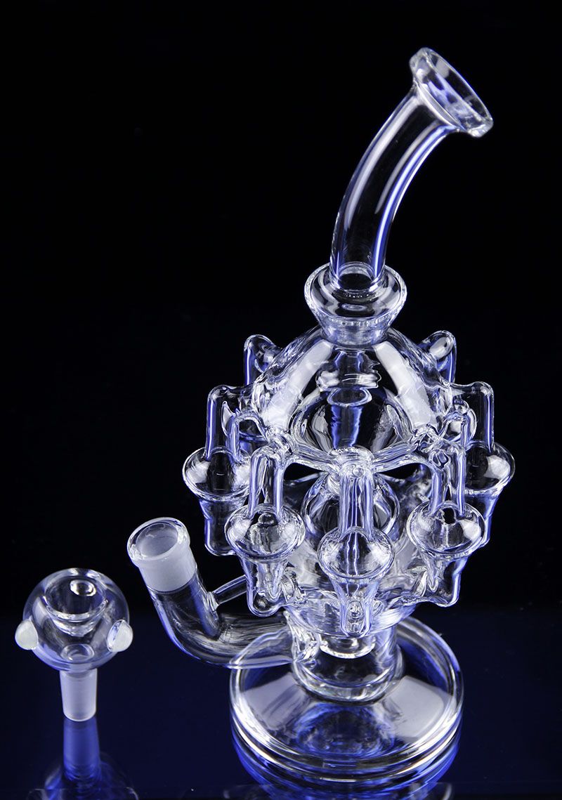 2017 High Quality Water Pipes 11inches Glass Bongs 8 Arm Perc 1gear Percolator Glass Bubbler Oil