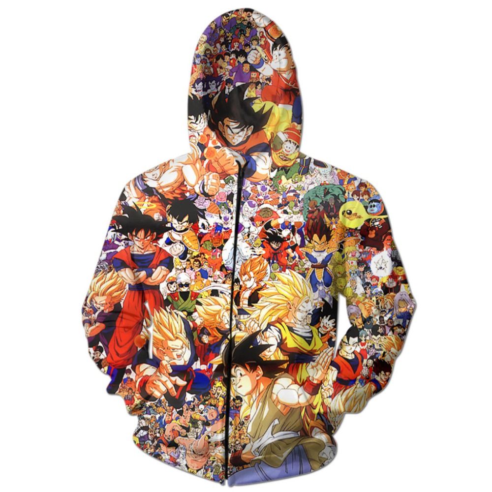 Best Wholesale Classic Anime Dragon Ball Z Characters Hoodie Zipper