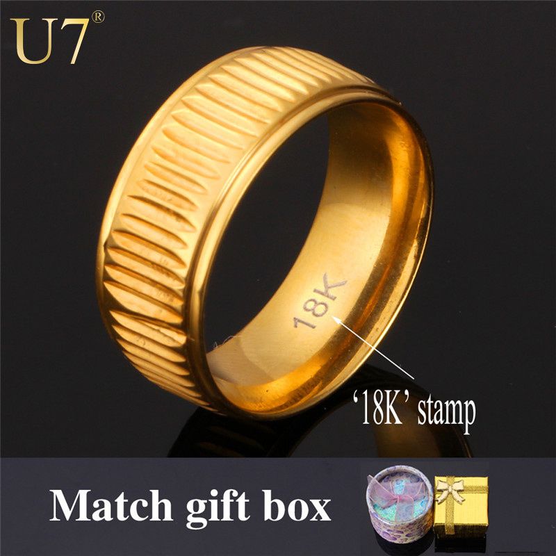 Wholesale Gold Ring Stamped 18k Real Gold Plated 2015 New Arrivals