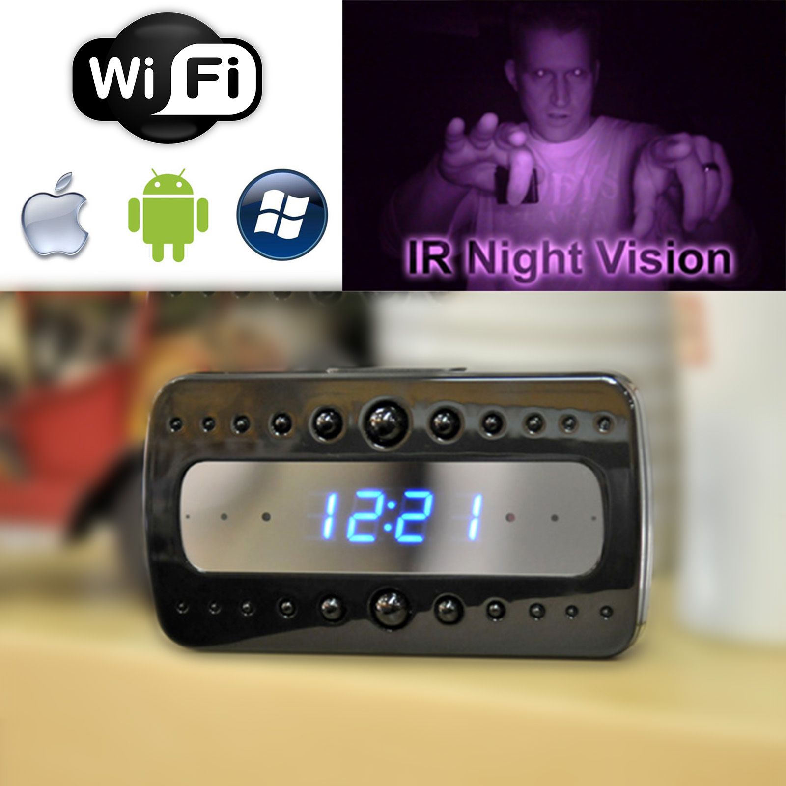 Online Cheap 1080p Wireless Spy Hidden Cameras 1920x1080p Black Stealth