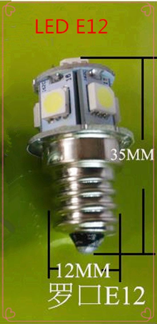Led E12 8smd 12v 18v 24v 30v Indicator Bulb Light Beads 8smd Single