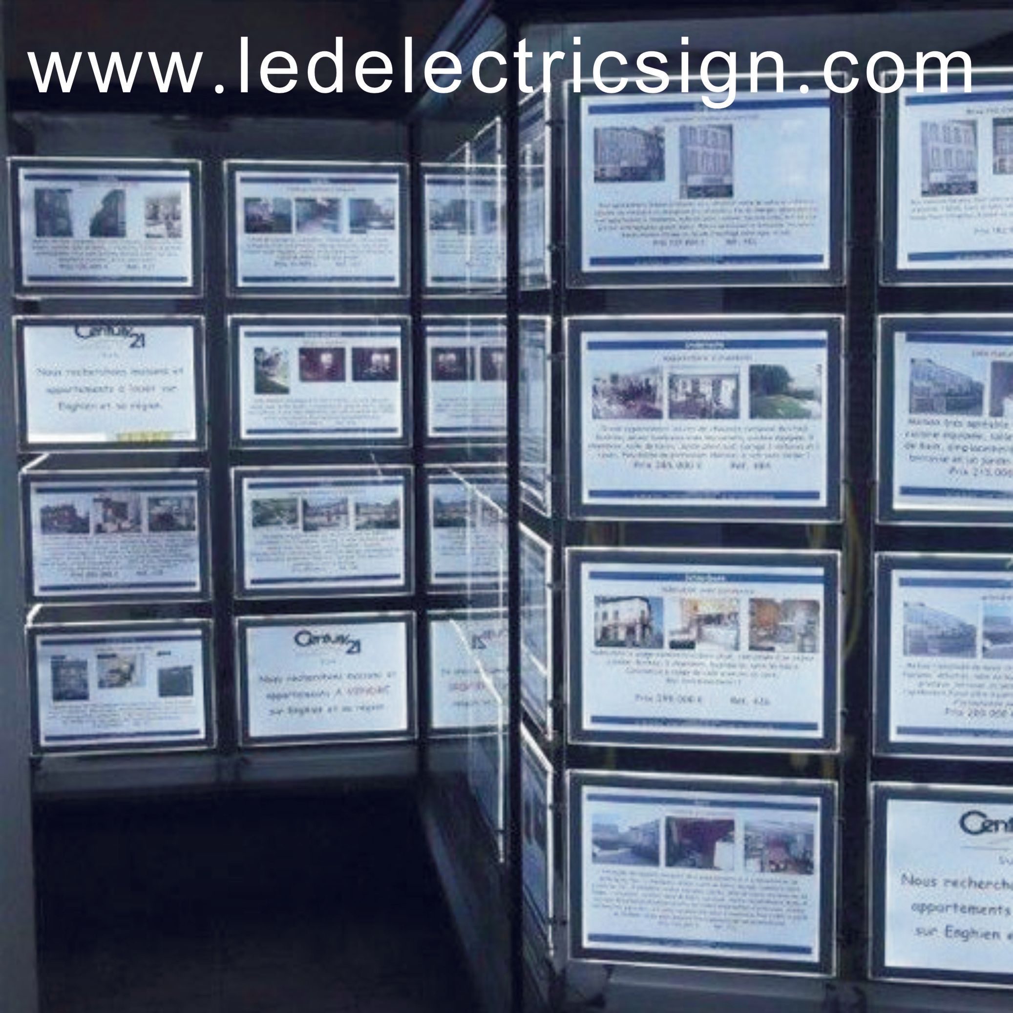 Hanging Crystal Light Box LED Window Display with Real Estate Window Show And Advertising