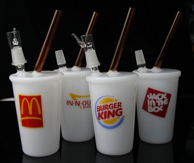 New Glass Bong McDonald's Cup Original Opaque Bright Green Dab