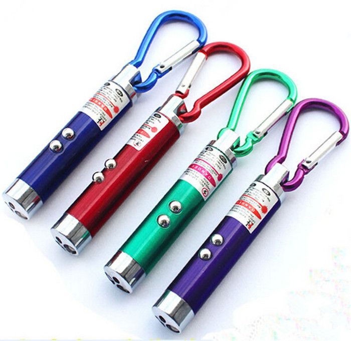 Led Mini Flashlight Torch With Carabiner Key Chain Keychains Laser Pointer Flashlight Mini 3 In1