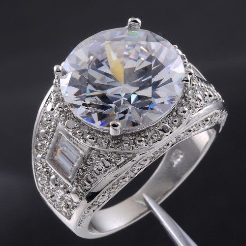 Men&#39;s Big Round Diamond Simulated White Sapphire 18K Gold Filled Wedding Ring for Men Online ...