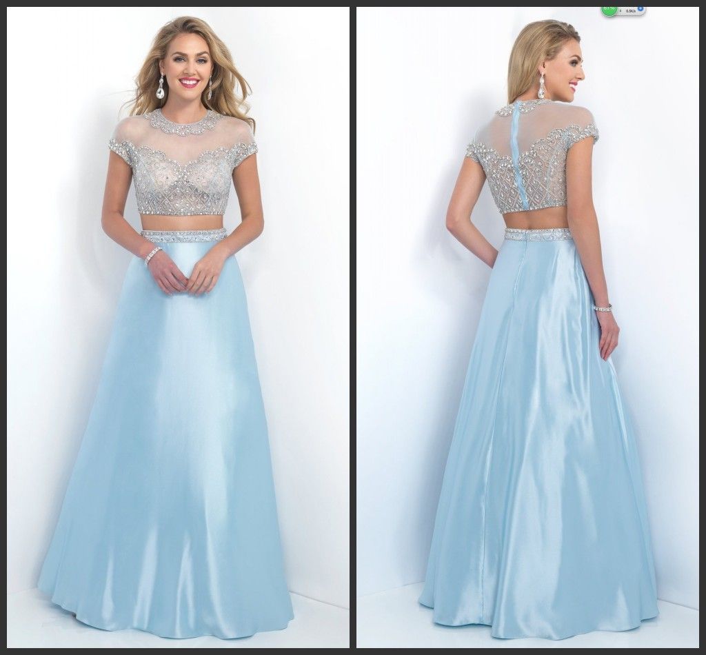 Powder Blue Two Piece Prom Dresses 2015 Intrigue By Blush 155 Sheer