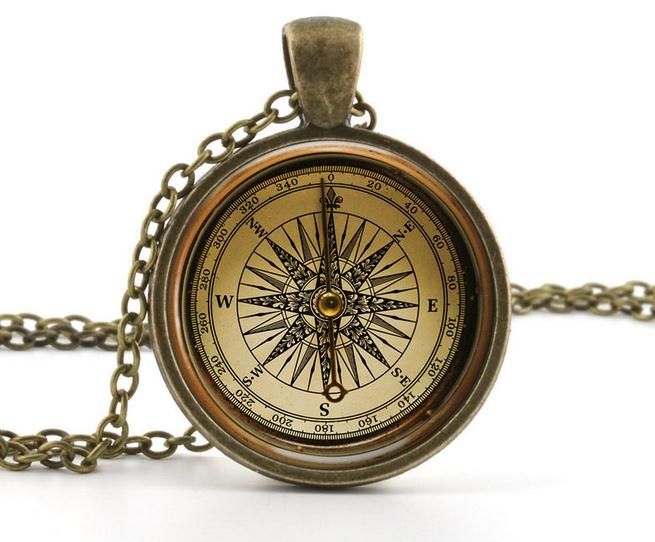 Wholesale Vintage Compass Pendant Necklace Old Fashioned Antique Style