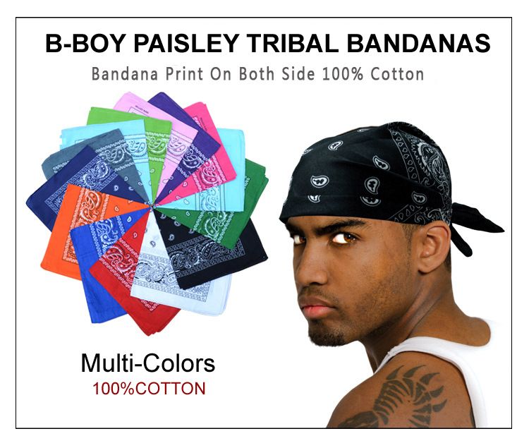 Cotton La Gangster B Boy Bandanas Classical Tribal Paisley Street Hip
