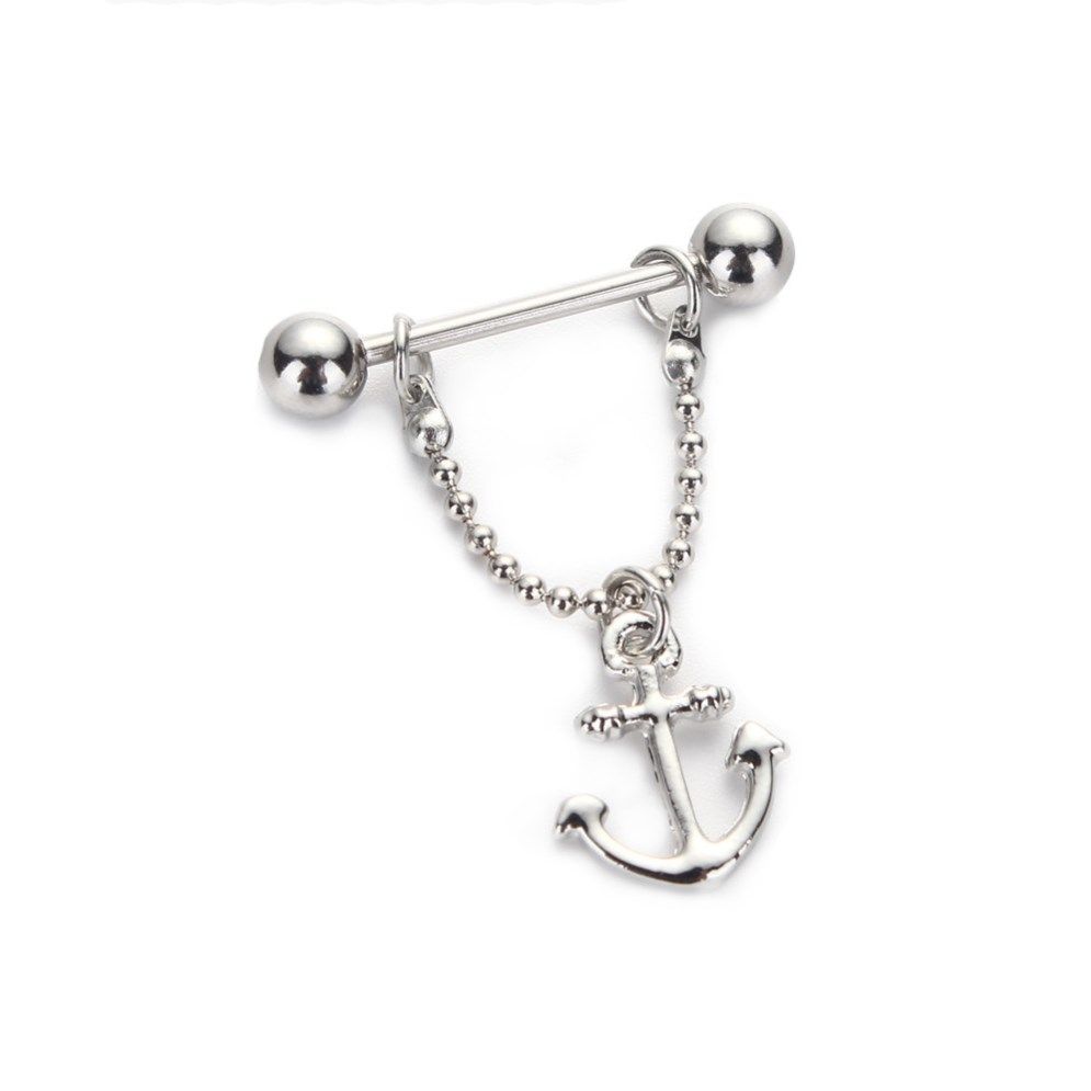 2017 14g Anchors Circle Nipple Shield Piercing Rings Body Piercing 316l