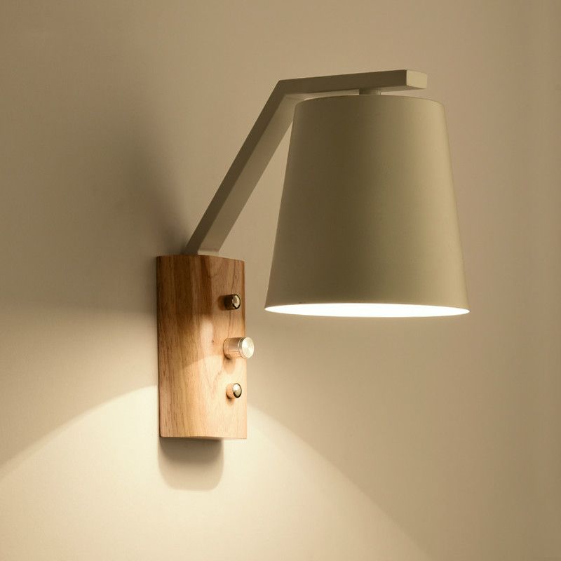 2017 nordic wood art wall lamps creative modern minimalist bedroom ... Balcon Minimalistas Créatif