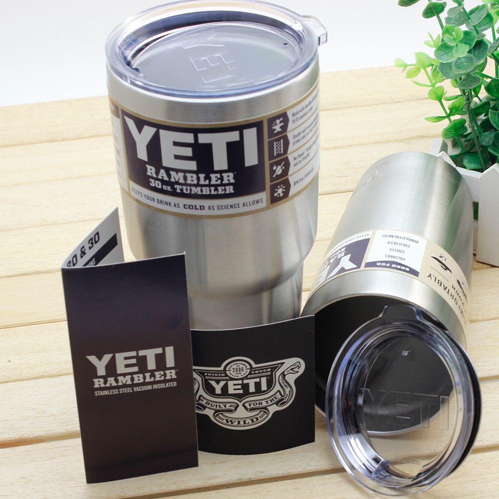 Yeti Stainless Steel Cup With Lid Cooler Cup 30oz Powder Coated Mugs