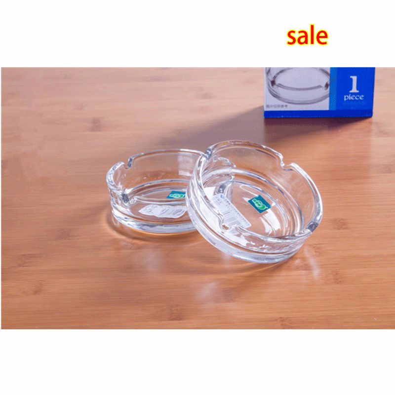 2017 Wholesale Glass Ashtray Cigar Ashtray Round Transparent Glass Ashtrays Hotel Office The