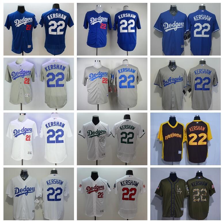 2017 Los Angeles Dodgers Baseball Jerseys 22 Clayton Kershaw Jersey Flexbase Cool Base Grey