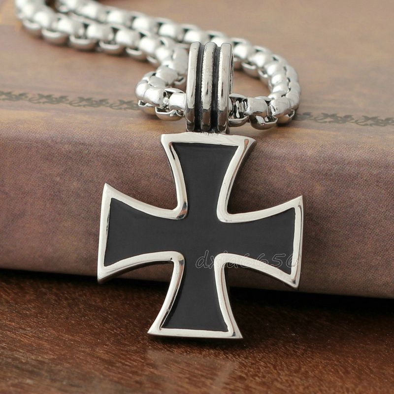 Best Quality Vintage Men German Iron Cross Stainless Steel Pendant