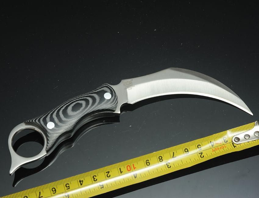 2017 Agkk 1 Sharp Claw Knife Micarta Handle 440c Steel Blade Curved Fixed Blade Knives Small