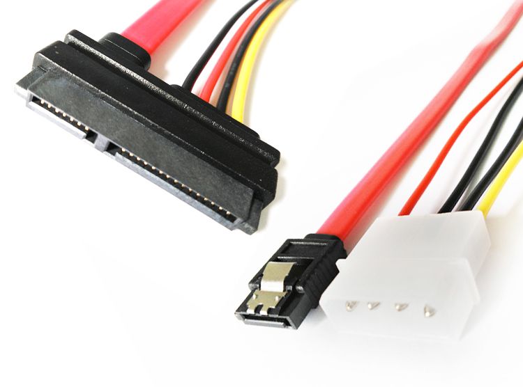 15+7pin 22 Pin Serial Ata Power Data Cable Cord For Sata Hdd 40cm 7