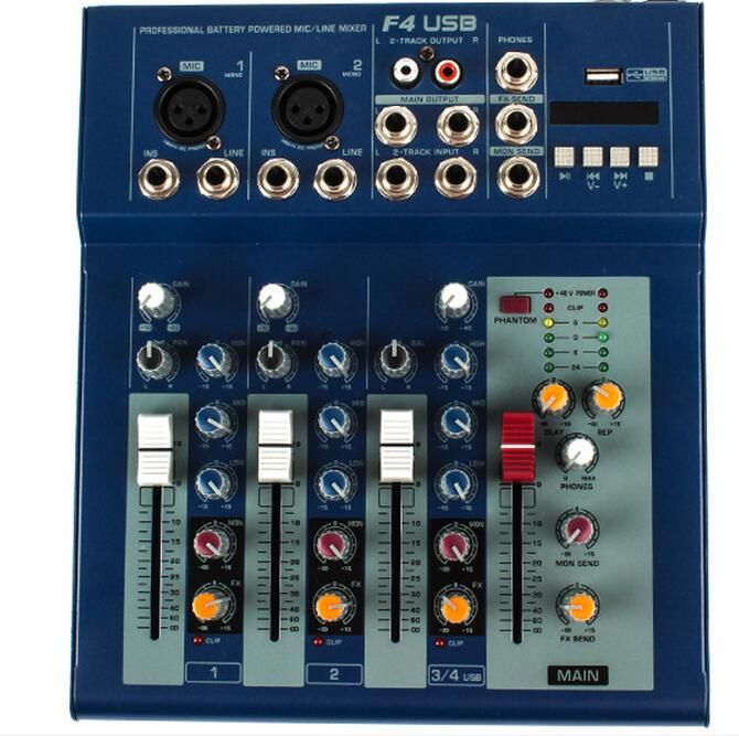 F4usb 4 Channel Mixer Professional Performance Mixer With Reverb Usb