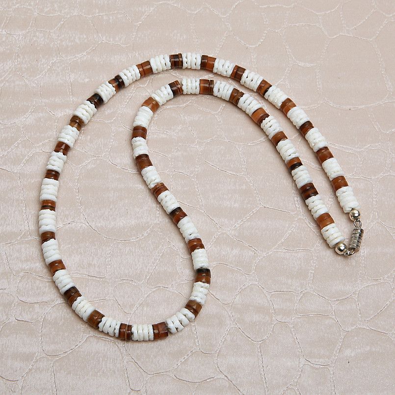 2017 New Fashion 18'' Mens Cool Natural Puka Shell Necklaces White
