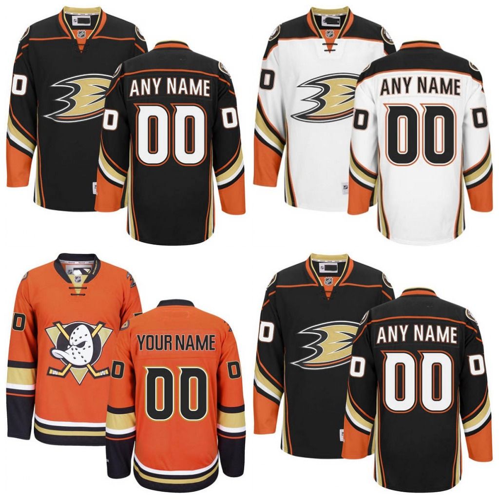2017 Customized Anaheim Ducks Jerseys White Black Orange Jerseys Custom