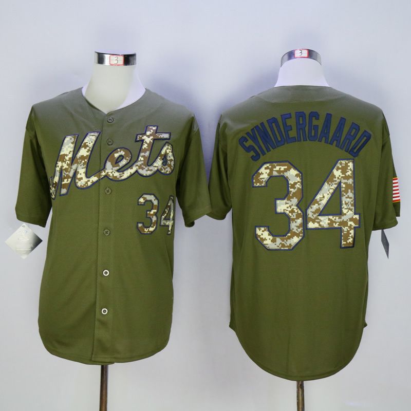 2017 Noah Syndergaard 34 Baseball Jerseys 2016 Green Camo Mets Jersey