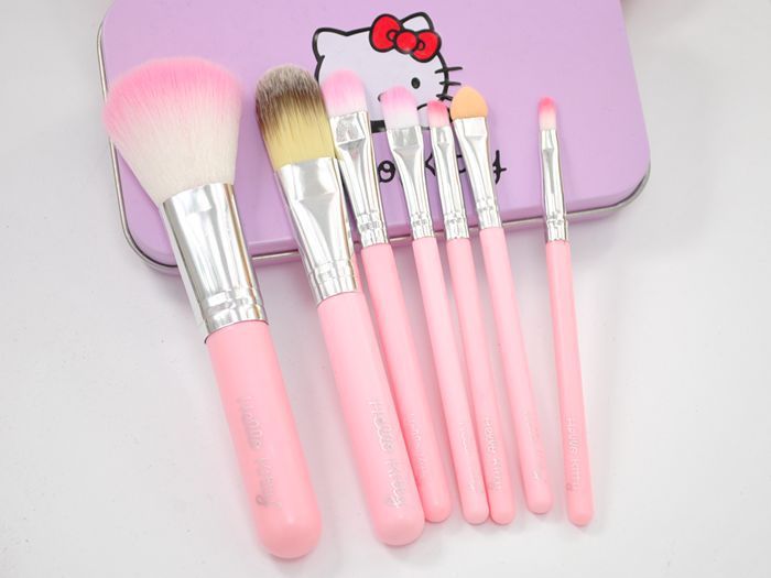 Hello Kitty Professional Makeup Brushes Set Pink Black Brand Cosmetics