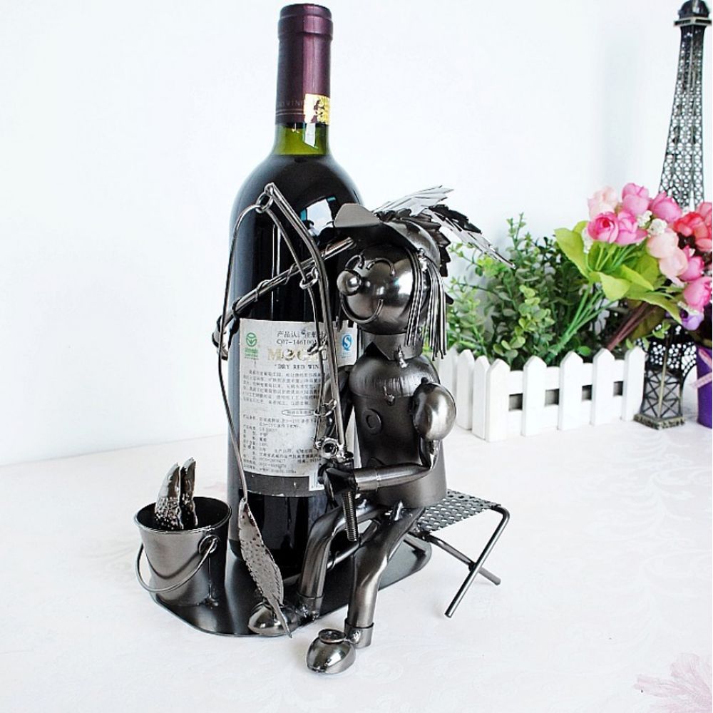 Online Cheap Stainless Steel Wine Bottle Holder Decorative Wine Bottle Holder, Tabletop Wine
