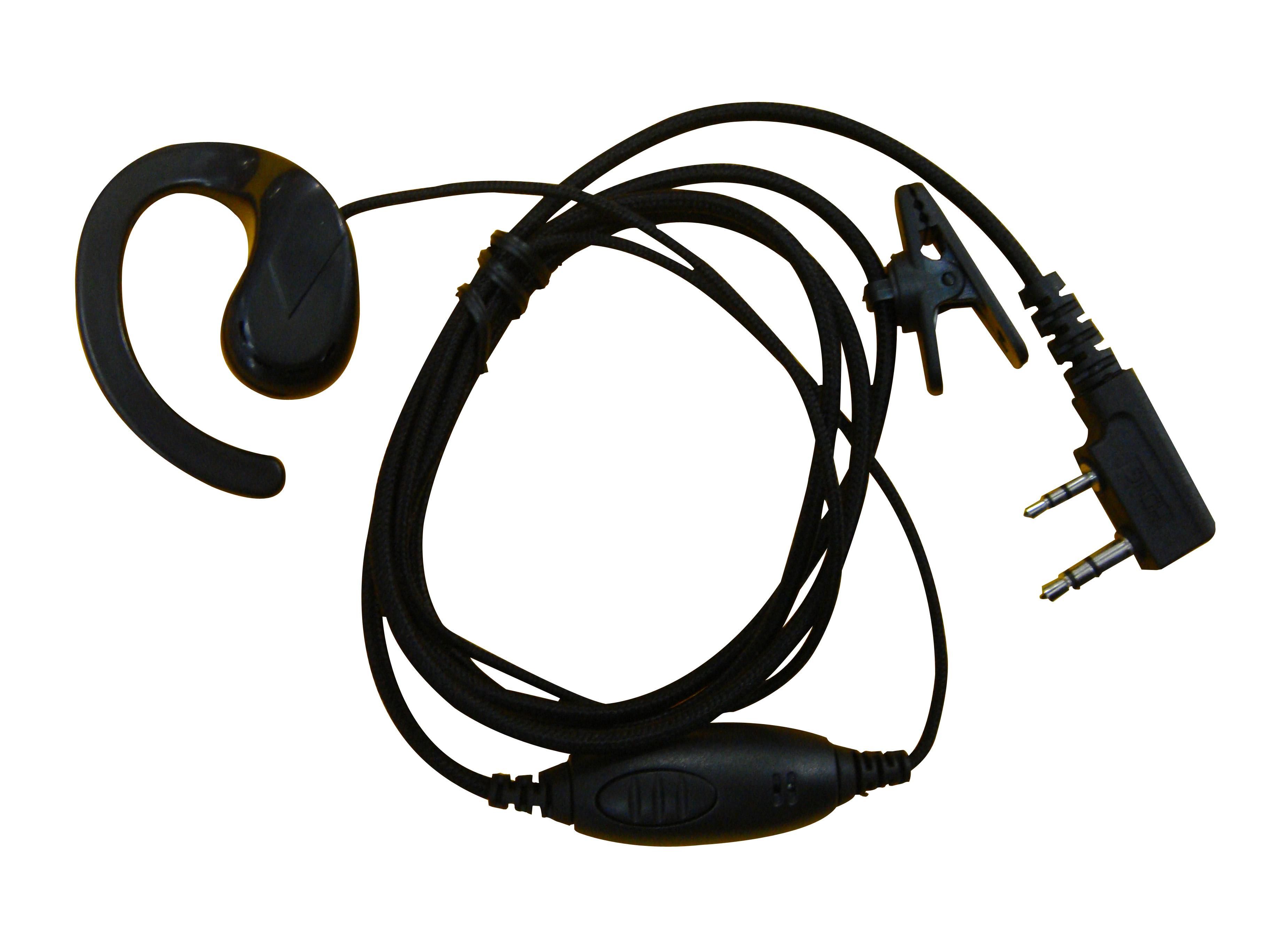 New Hot Sale 2 Pin Ptt Mic Ear Hook Earpiece Headset For Walkie Talkie