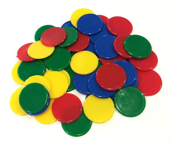 Colorful Counting Chips 25mm Opaque Plastic Board Game Counters Tiddly