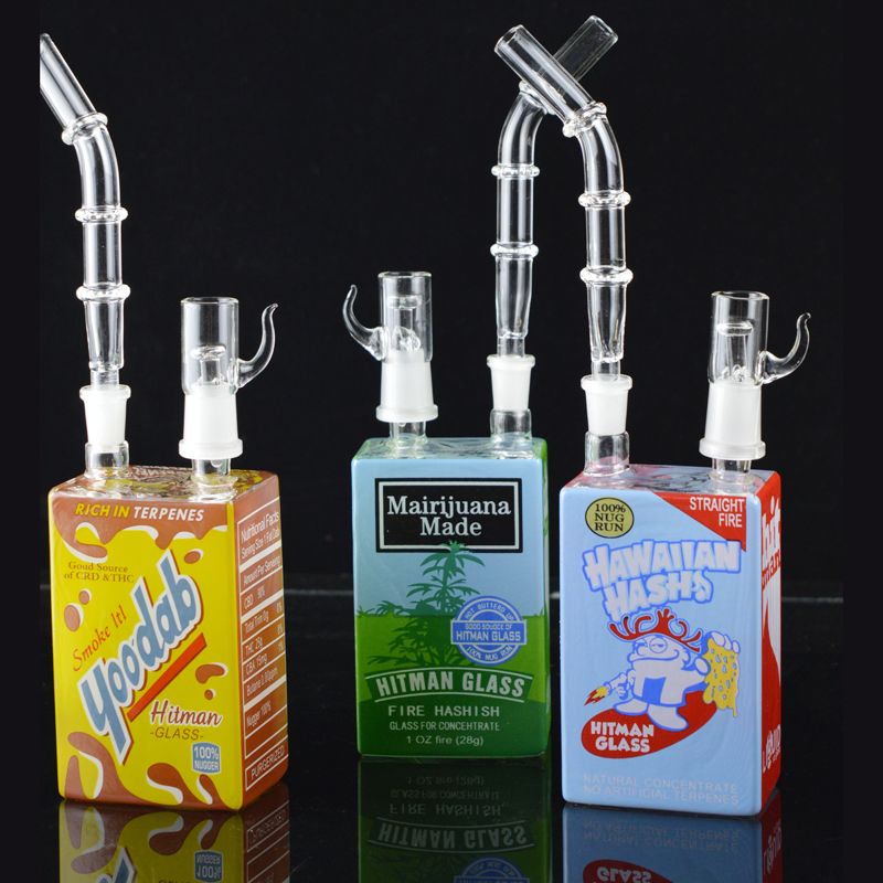 2017 New Design Bong Liquid Glass Juice Box Water Pipes Bongs Glass Dab