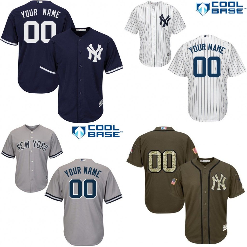 2017 2016 Youth Custom New York Yankees Baseball Jerseys Kids Cool Base