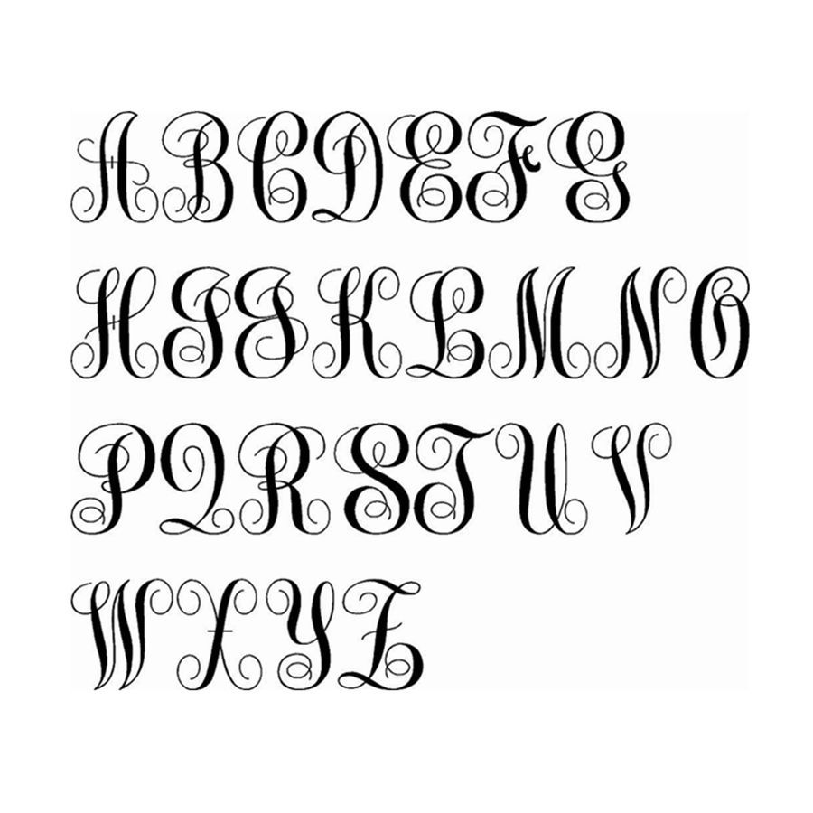 Ome Decor Wall Sticker Monogram Initials Vinyl Wall Decal Lettering Art