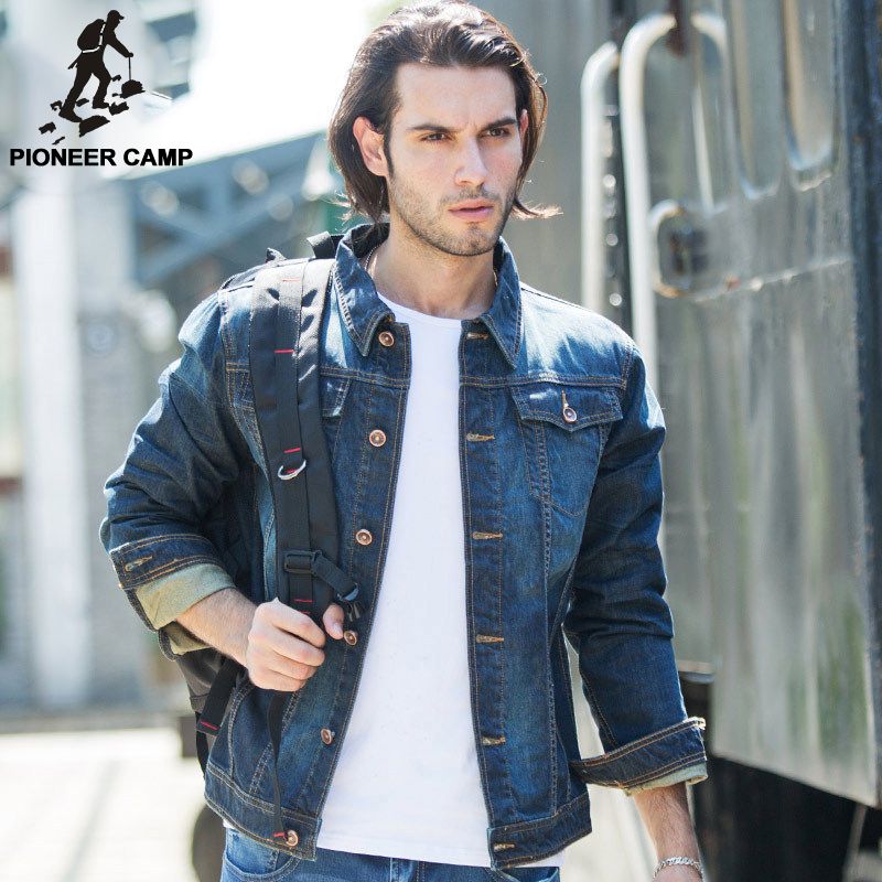 Pioneer Camp Mens Denim Jacket Brand 100% Cotton Casual Mens Jean ...