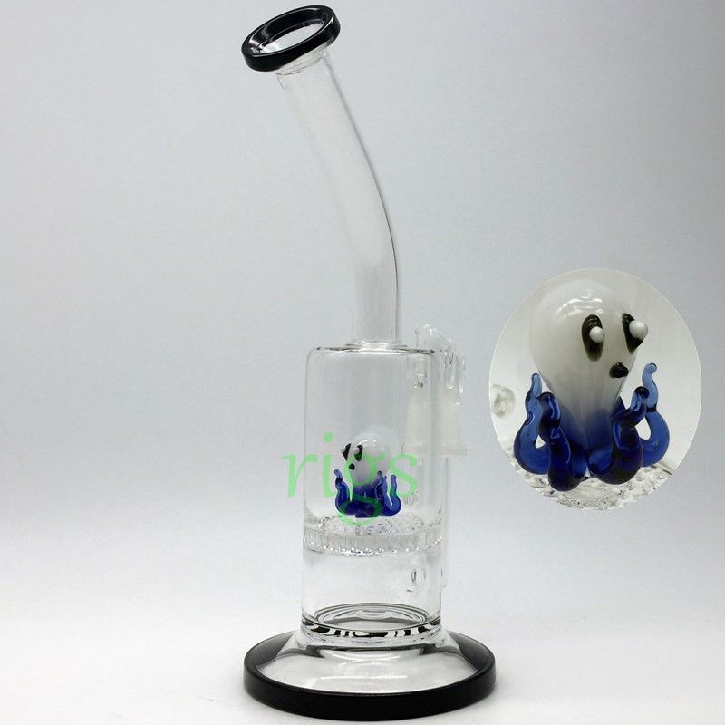 2017 2016 Small Black Glass Water Pipes Cute Animal Funny Octopus Bong