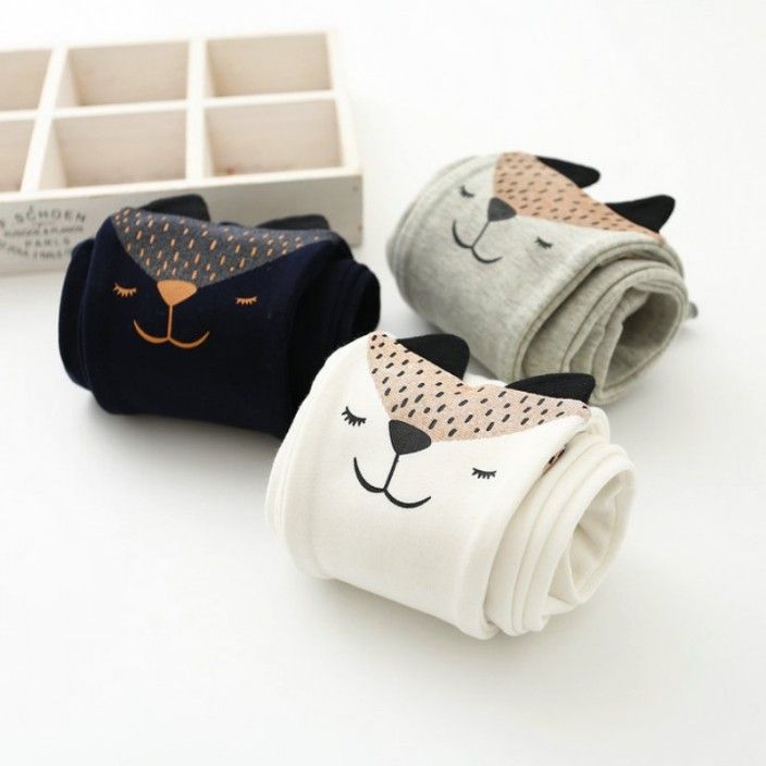 Kids Girls Print Fox Cartoon Leggings Baby Girl Cotton Tight Legging