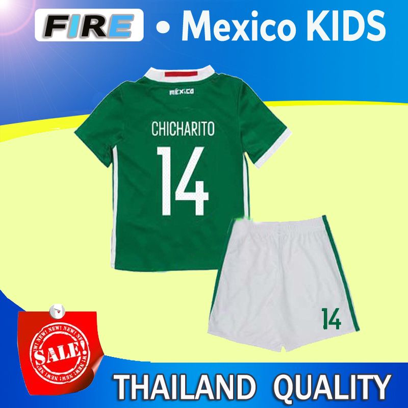 Best 2016 Mexico Kids Soccer Jerseys Children Youth Boys Uniform Blue