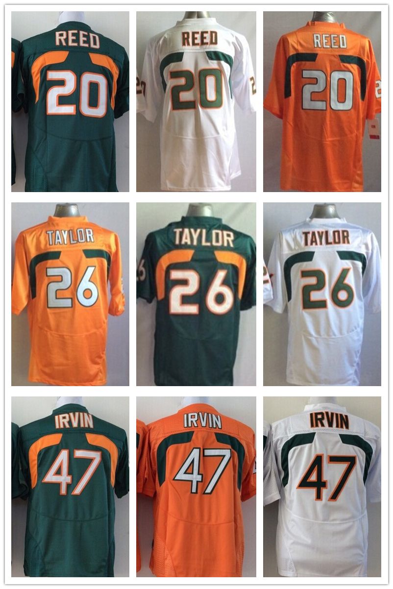 2017 Cheap Best Quality Miami Hurricanes 20 Ed Reed 26 Sean Taylor 47
