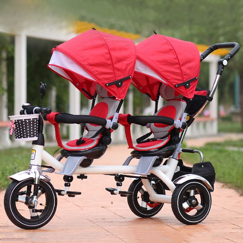 2017 Hot Selling Twins Double Child Bike Stroller Double Seats Baby