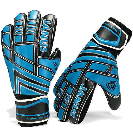 Online Cheap Soccer Goalie Gloves Blue Full Latex All Size Goalkeeper