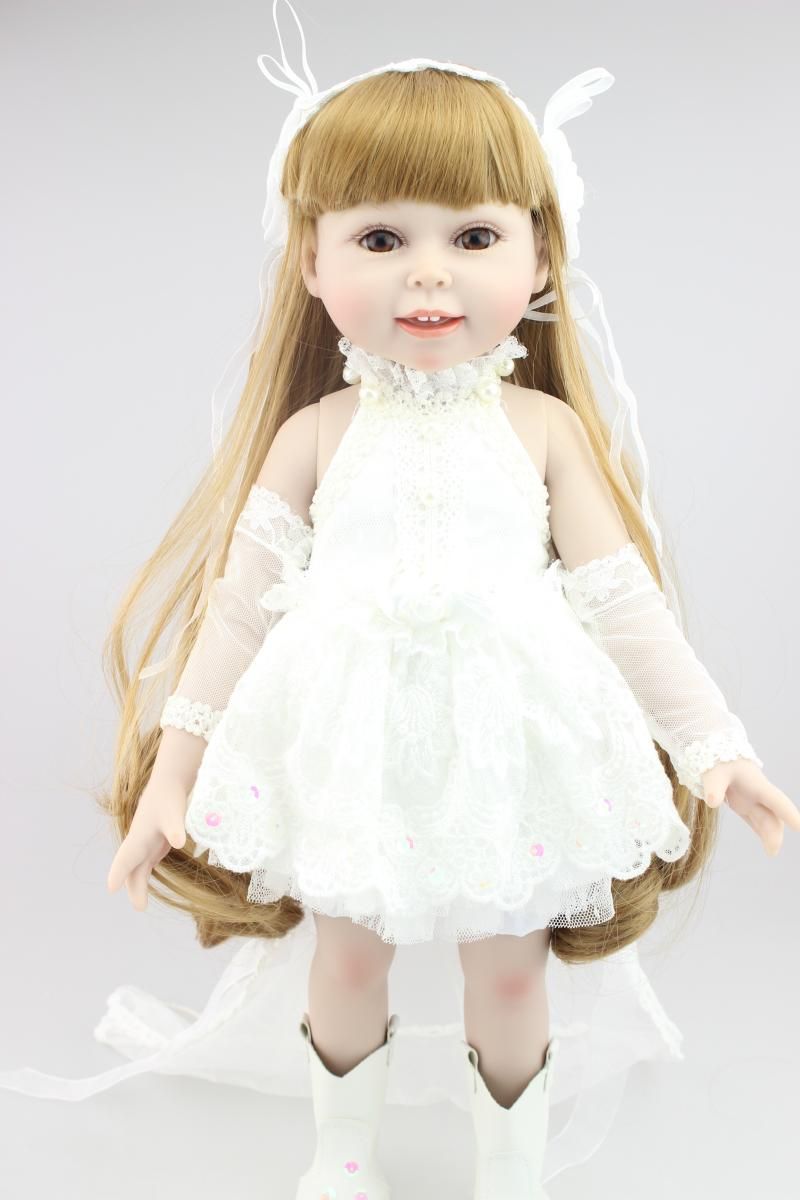 18 Inch Full Vinyl American Girl Doll Play Doll Wedding Beautiful Girl