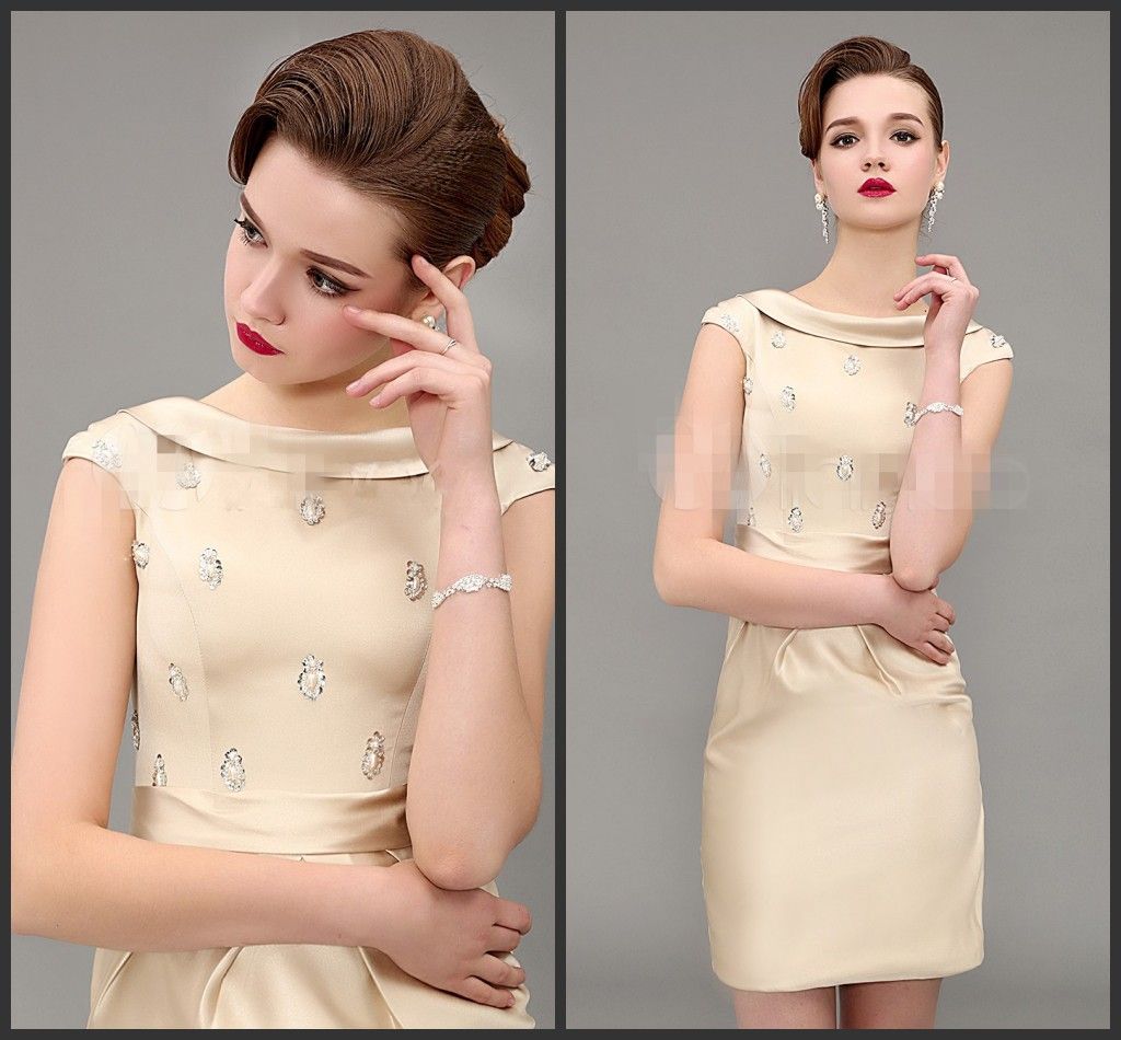 Cocktail Party Dresses Decent Elegant Prom Sequins With Pearl Bateau