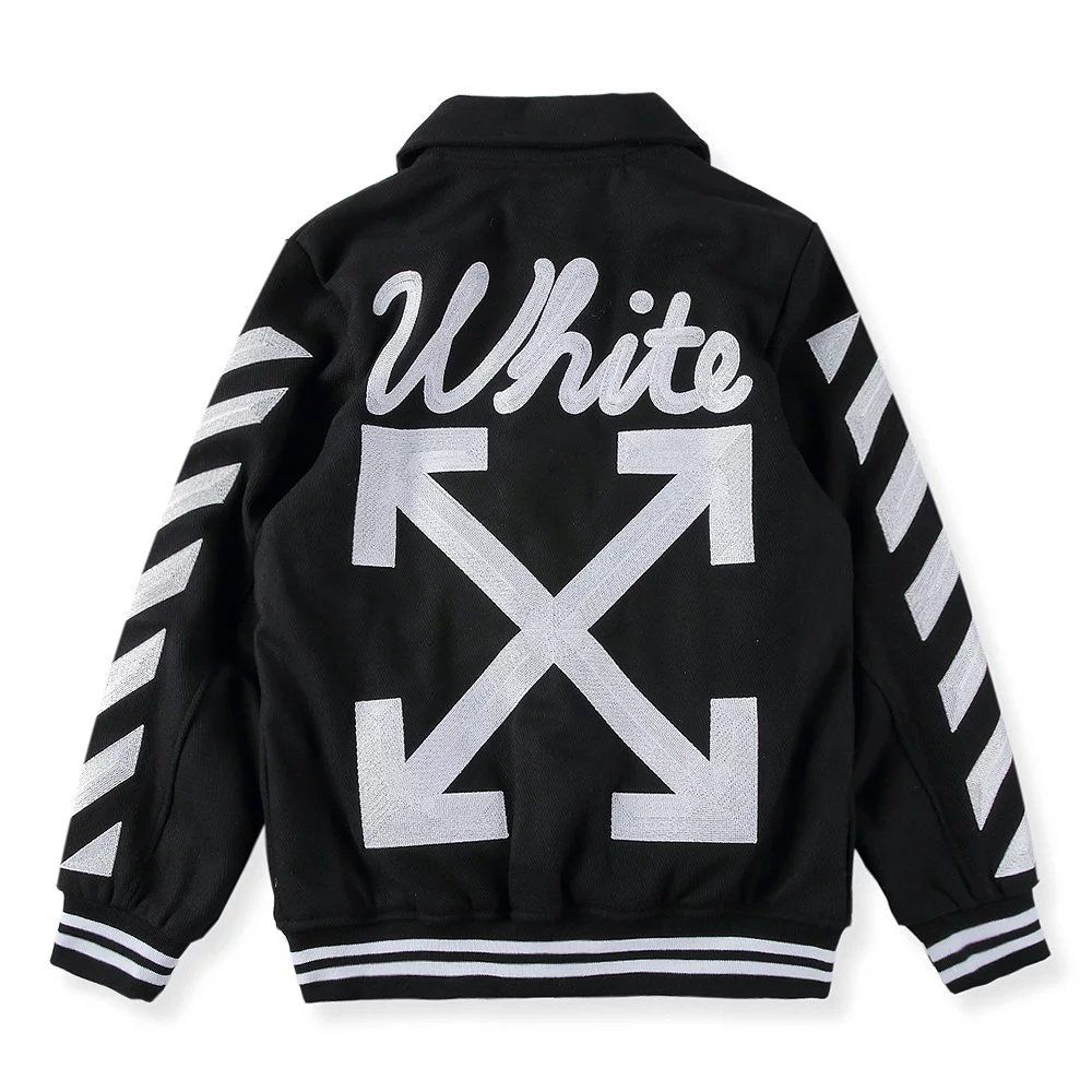 2016 Winter Off White Blue Collar Varsity Jacket Pyrex Vision Men'S Ma