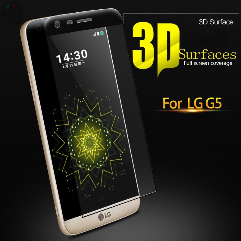 9H 3D FULL COVERED TEMPERED GLASS SCREEN PROTECTOR FOR LG G5 5.3' SCREEN PROTECTOR FLIM WITH