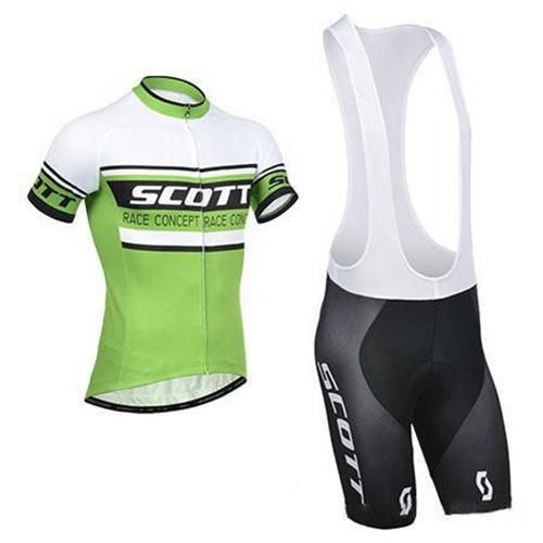 scott cycling jersey sets summer green cycling